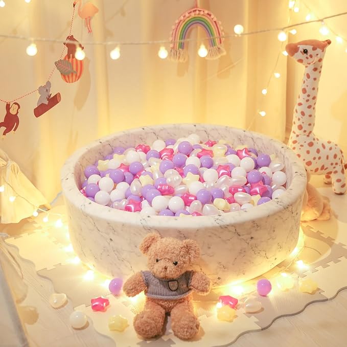 Star Ball Pit Balls for Toddlers -200pcs Phthalate Free BPA Free Crush Proof Play Balls Macaron Children's Ocean Balls Play Tent Pool Playhouse Playpen Party Decoration.