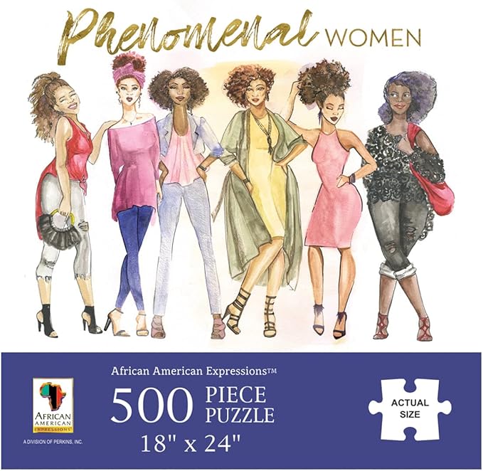 African American Expressions - Phenomenal Women Puzzle – 500-Piece African American Jigsaw Puzzle for Adults | Celebrating Black Women Empowerment & Art