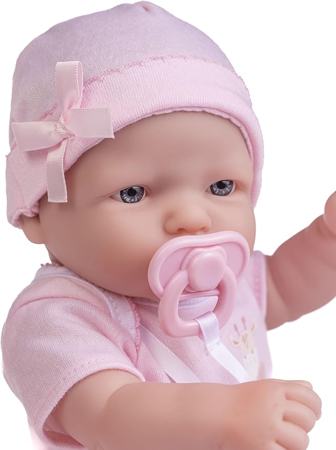 JC Toys - La Newborn Nursery | 7 Piece Baby Doll Gift Set | 12" Life-Like Baby Doll with Accessories | Pink | Ages 2+ (18344)