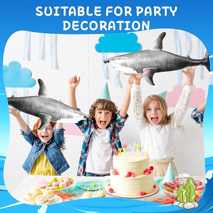 3PCS Inflatble Shark Pool Toys, 23Inch Shark Party Decorations for Birthday Pool Christmas, Party Favors Supplies Gift for Kids Adults