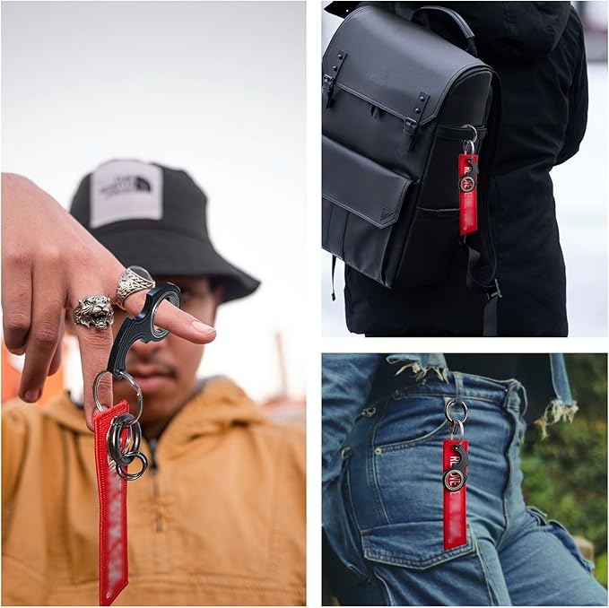 LENCLE Keychain Spinner Set,Fidget Toy,Full Metal Spinning Keychain Fidget with Tag for Motorcycles,Backpacks,and Men's Gifts