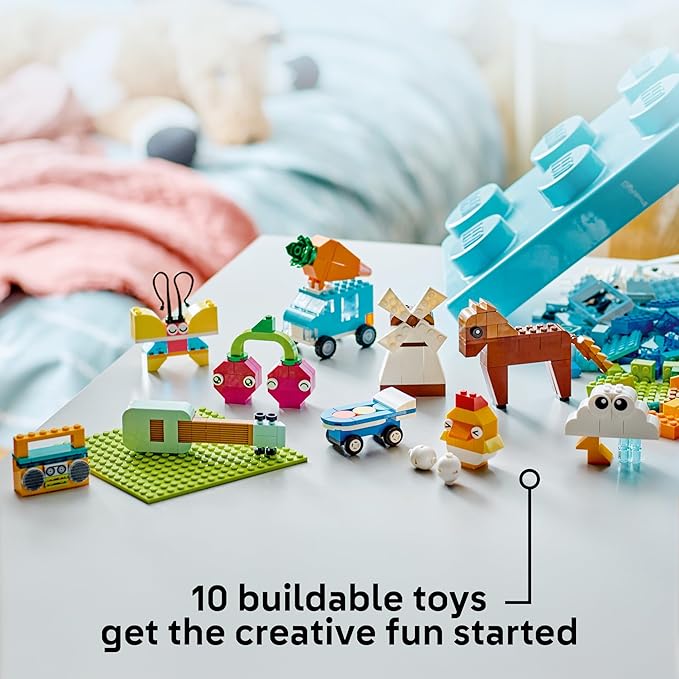 LEGO Classic Vibrant Creative Brick Box Building Blocks - Sensory & Learning Toys for Boys & Girls, Ages 4+ Years - Pretend Play Preschool Toys - Gift for Birthdays - 11038
