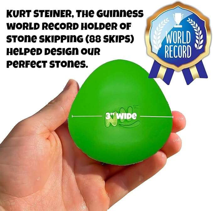Skip NN' Hole Game Mode | Targets NOT Included | Pool Toys | Skipping Stones Meets Playing Catch with Soft Floating Stonnes | Fun for The Pool, Lake, Beach |