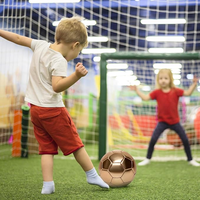 DLUGOPIS Golden Mini Soccer Ball Size 2 Toddler Soccer Ball Kids Soccer Ball Age 3-8 for Trophy Boys Girls Outdoor Grass Yard Toys Sport Gift
