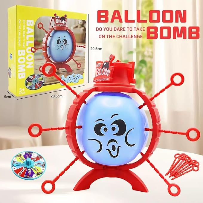 AALFA Balloon Pop Challenge – Suspenseful Party Game with Spinner, 9 Sticks & 10 Funny Balloons – Hilarious Prank & Gag Gift for Teens, Adults, Office Breaks & Social Events