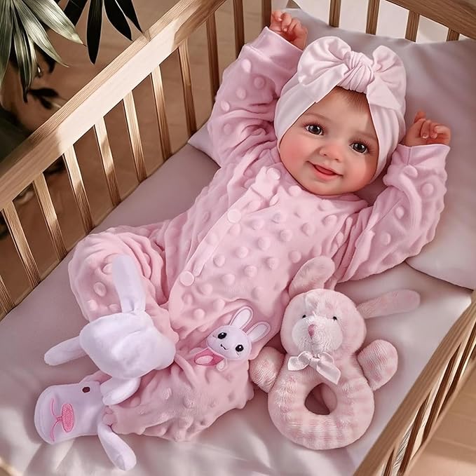 BABESIDE Drink and Wet Reborn Baby Dolls Girl – 17 Inch Lifelike Handmade Soft Vinyl Baby Doll, Can Drink & Pee, Real Life Baby Doll with Accessories, Gift for Girls Age 3+ Pretend Play & Collection
