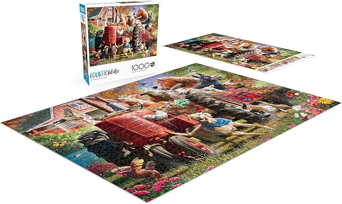 Buffalo Games - Larry Jones - Fun Times at The Farm - 1000 Piece Jigsaw Puzzle for Adults -Challenging Puzzle Perfect for Game Nights - Finished Size is 26.75 x 19.75
