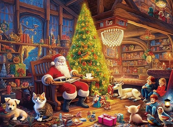 500 Piece Puzzles for Adults Santa Claus Family 20.5 x 15 Inch 500 Piece Jigsaw Puzzles for Adults Christmas Puzzles 500 Pieces for Adult Educational Challenge Puzzle