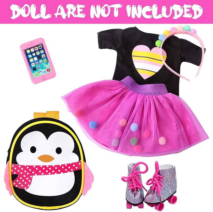 18 Inch American Doll Clothes and Accessories Travel Skating Sport Playset Outdoor Sport Accessories (Not Include Doll)