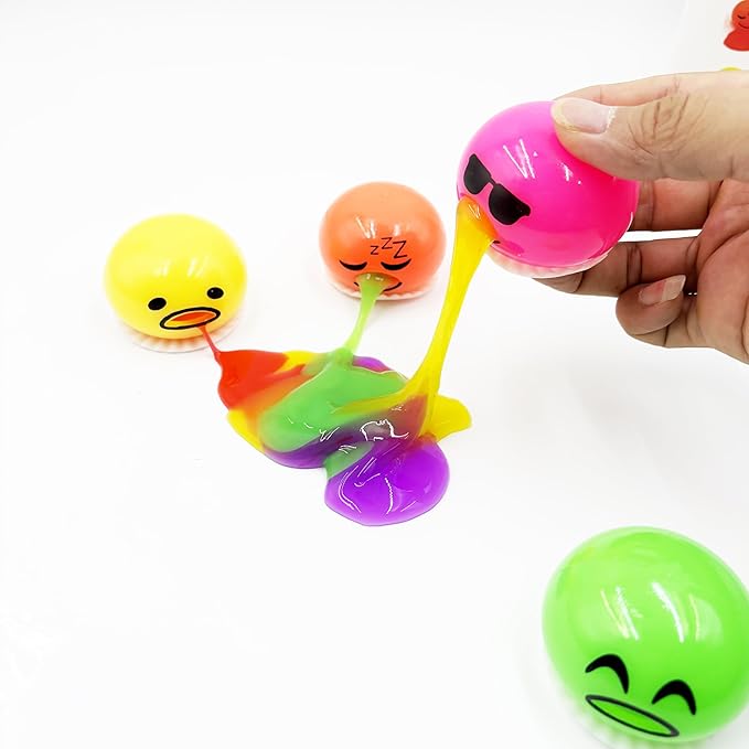 Easter Egg Fillers Vomiting Egg Slime Toy - Funny Prank Squeeze Stress Ball Puking Yolk, Novelty Fidget Relief Toy Gag Gift for Kids Adults, Christmas Stocking Stuffers & Birthday Parties