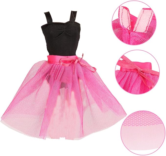 BARWA 3 Sets Ballerina Doll Clothes Ballet Outfits Dance Dresses Costume Mirror Tutu Skirt with 3 Shoes 3 Crown Accessories for 11.5 inch Girl Doll