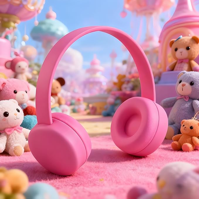 Olyre Doll Headphones for Dolls, Fits 17cm(6.69") Height Trendy Dolls or 1/6 BJDs, Miniature Headset Costume/Clothing Accessory (Doll Not Included) (Pink)