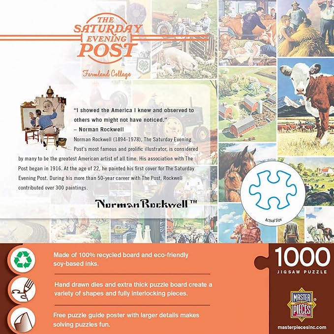MasterPieces 1000 Piece Jigsaw Puzzle for Adults, Family, Or Youth - Farmland Collage - 19.25"x26.75"