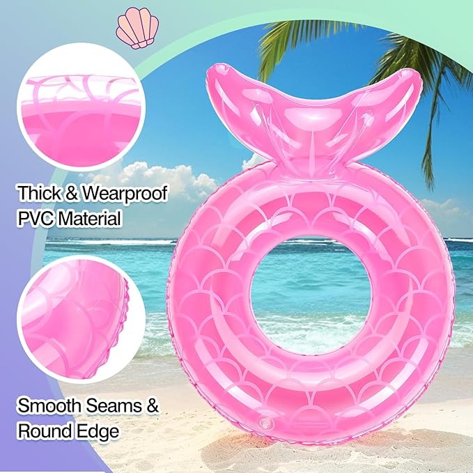 MoKo Inflatable Swimming Ring, Cute Pool Float Tube Decorations Swim Tubes Outdoor Pool Beach Water Floats Party Supplies Floaties