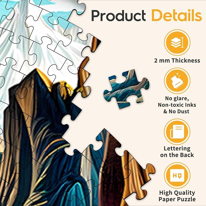 Masseruon 1000 Piece Puzzle for Adults, 26.6 * 26.6in Horse Puzzle for Adults, 1000 Pieces Flat Puzzles with 3D Visual Effect When Completed, Adult Puzzles Games