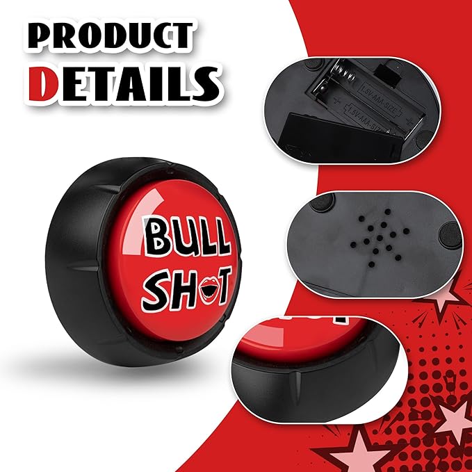 MyMealivos The Bullsh*t Button BS Button for Official Desktop Sound Toy-Great Gag Gift