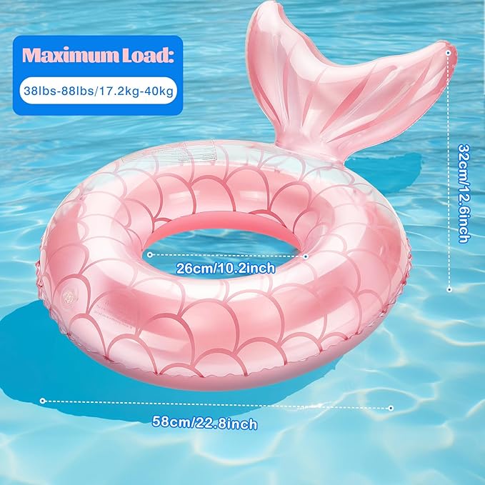 MoKo Inflatable Swimming Ring, Cute Pool Float Tube Decorations Swim Tubes Outdoor Pool Beach Water Floats Party Supplies Floaties