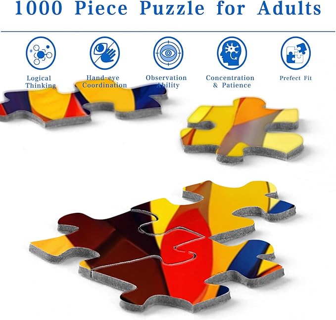 Rocorose Stained Glass Puzzle for Adults 1000 Pieces Tree of Life Family Jigsaw Puzzles, Impossible Hard Difficult Challenging Plant Tree Puzzle for Gift Home Wall Decor