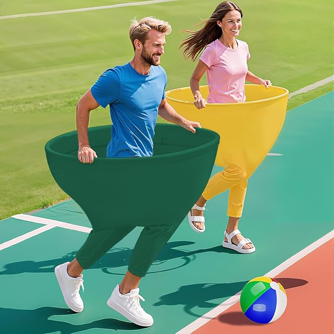 Granny Pants Outdoor Game Green Granny Pant Yard Game with 8 Bouncy Balls and 1 Air Pump (Random Colors) 2 Pack Grandma Pant Games Gold Adult Granny Pants Games for Backyard Party