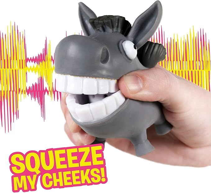 Hog Wild Scream-O Screaming Donkey Toy - Squeeze Donkey's Cheeks and It Makes a Hilarious Screaming Sound - Batteries Included - Funny Desk Toy, Prank, Novelty, Gag Gift for Kids, Adults, Easter