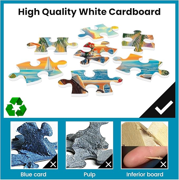 Puzzles for Adults 500 Pieces, Jigsaw Puzzles 500 Pieces Adult Puzzles Ocean Sunset Puzzle Recycled Cardboard Funny Challenging Puzzle Game Activity Nights Gift Toy 20.5x15inch