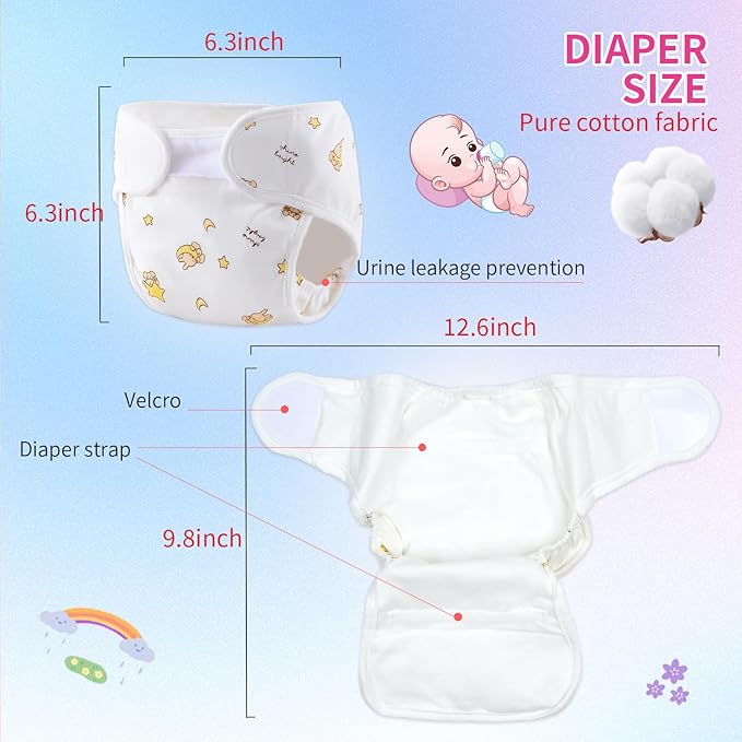 8 Pcs Reborn Baby Girl Doll Clothes Panda Outfits Accesories for 20-23 Inch Reborn Doll Newborn Baby Girl with Backpack&Diaper