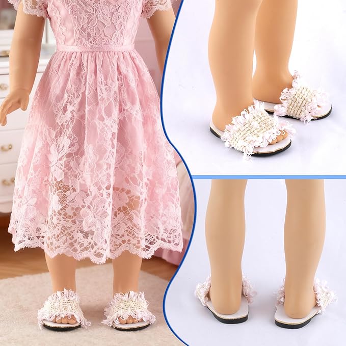 18 inch Doll Accessories, 5 Pairs of Doll Shoes+2 Pairs of Socks Fits for 18in American Doll Accessories