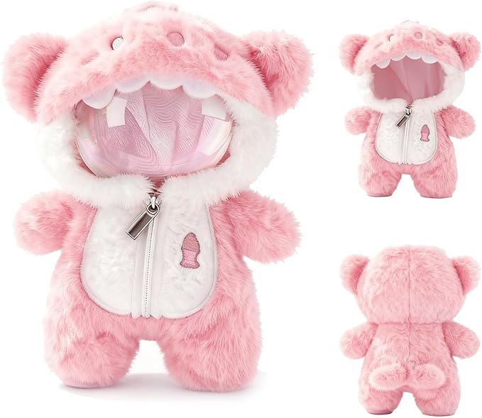Shark Clothes for Dolls,1-Piece Marine-Themed Costume Accessory, Compatible 6.7 Inch(17cm ) Doll, Clothes Accessories Perfect for Collectors and Dress-Up (Shark-Pink)