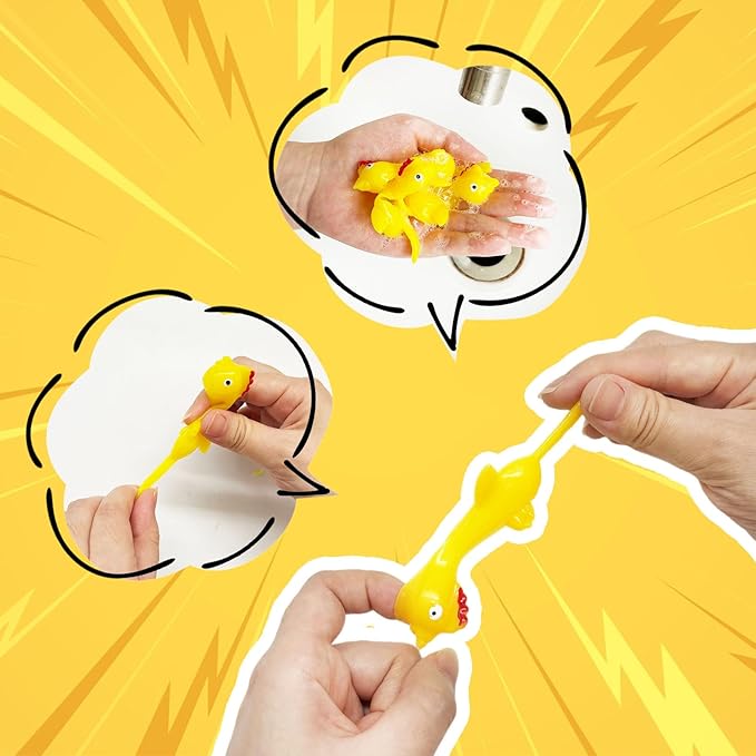 100Pack Finger Slingshot Chicken Rubber,Flick Stretchable Chicken Toys,Funny Stretchy Prank Gag Toys for Christmas Chicken Party Favors,Novelty Gifts,Thanksgiving Activity
