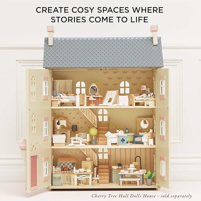 Le Toy Van - Daisylane Bathroom Premium Wooden Toys Dolls House Accessories |Playset For Doll House | Girls Dolls House Furniture Sets - Suitable For Ages 3+