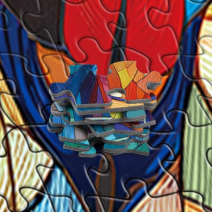 Rocorose Stained Glass Cat Jigsaw Puzzle for Adults, 1000 Pieces Pretty Kitten Art Puzzles Challenging Cute Colorful Animal Puzzle for Game Nights Home Decor