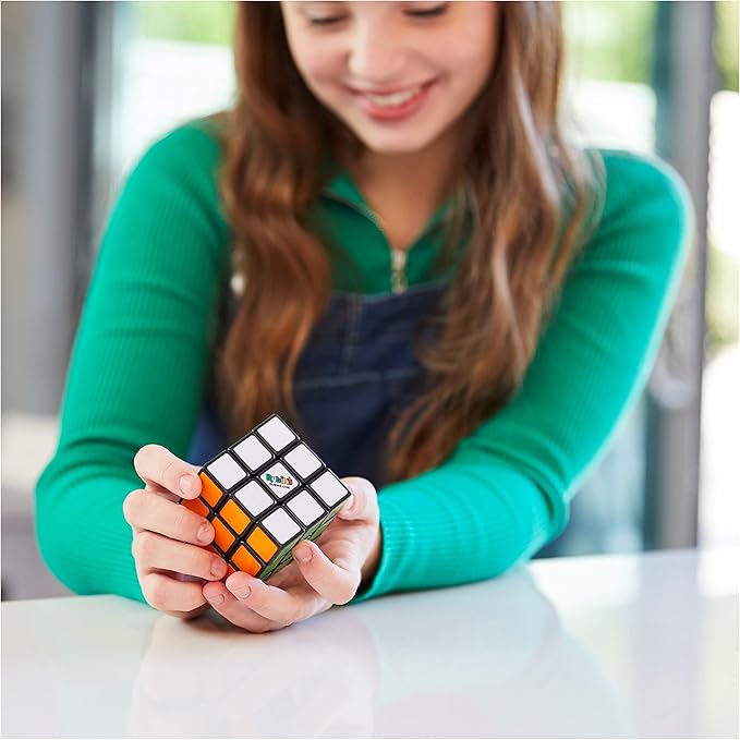 Rubik’s Cube, Original 3x3 Cube with Removable Stickers for Customization in Fun Patterns, Problem-Solving Brain Teaser, Classic Color-Matching Puzzle, Fidget Toy, Sensory Puzzle for Ages 8 & Up