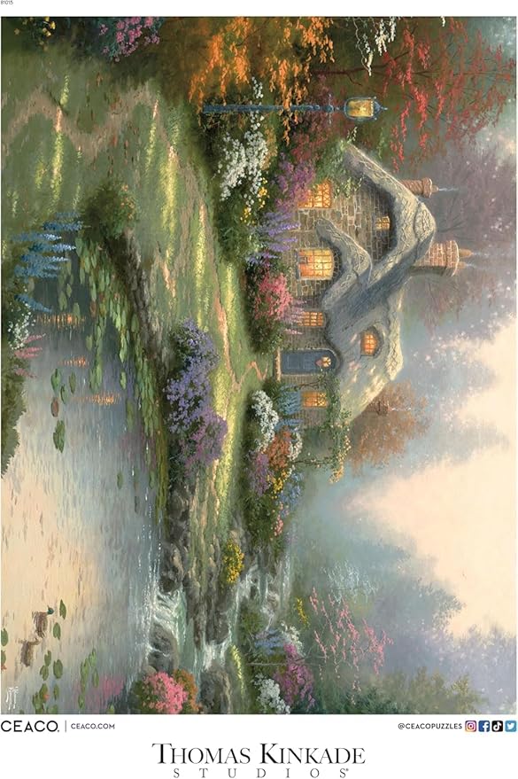 Ceaco - Thomas Kinkade - Everett's Cottage - 1000 Piece Jigsaw Puzzle - Relaxing and Fun Activity for Adults