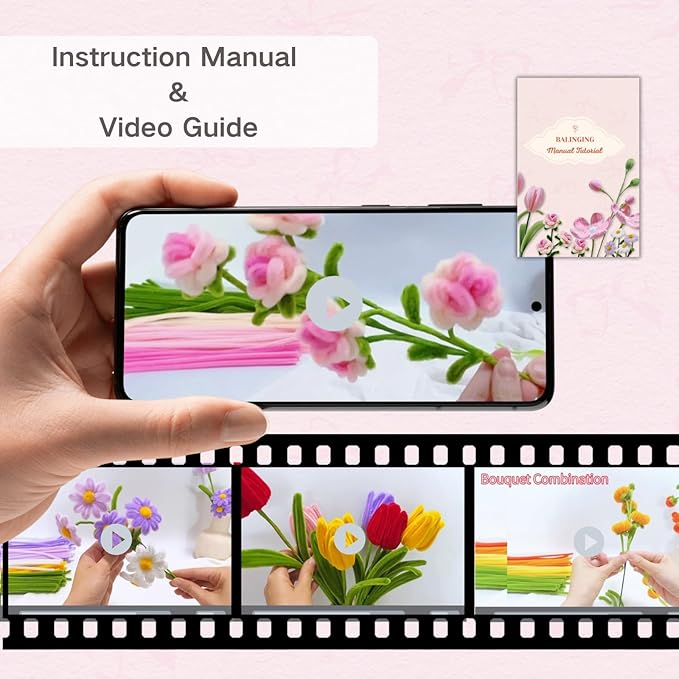 500pcs Pipe Cleaners Craft for Flowers,Chenille Stems for DIY Flower Making Kit,Pipe Cleaners Projects Creative for DIY Art and Craft,Ideal for Holiday Decoration(Rose)