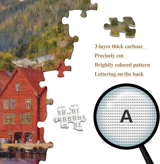 Puzzles for Adults 1000 Pieces Jigsaw Puzzles with Letters on Back Nature Landscape Puzzle Family Wall Decor Impossible Puzzle Fun Gift for Women Men (27.56x19.7 Inch)