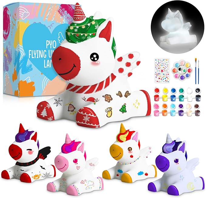 Goody King Paint Your Own Unicorn Lamp Craft Kit, Arts and Crafts for Kids Ages 8-12, Birthday Christmas Gifts for 8-12 Year Old Boys Girls, Painting Kit for Kids Ages 3 4 5 6 7 8 +