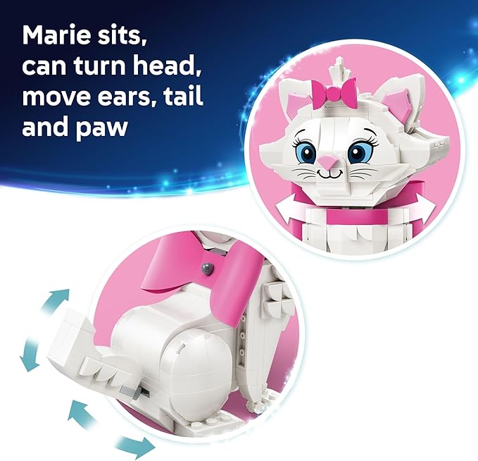LEGO Disney The Aristocats Adorable Marie Toy Building Set - Bedroom or Desk Decor for Girls & Boys, Ages 7+ - Disney Gifts for Birthdays - 43286