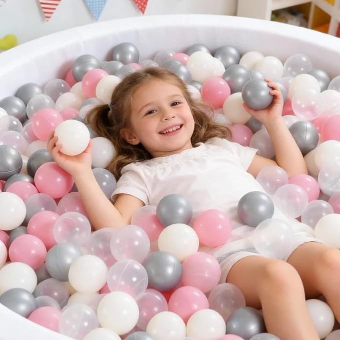 STARBOLO Ball Pit Balls for Toddlers Pack of 100 200 500 - BPA&Phthalate Free Non-Toxic Crush Proof Soft Plastic Balls for 1-5Years Old Toddlers Girl Kids Birthday Pool Playpen Tent Party