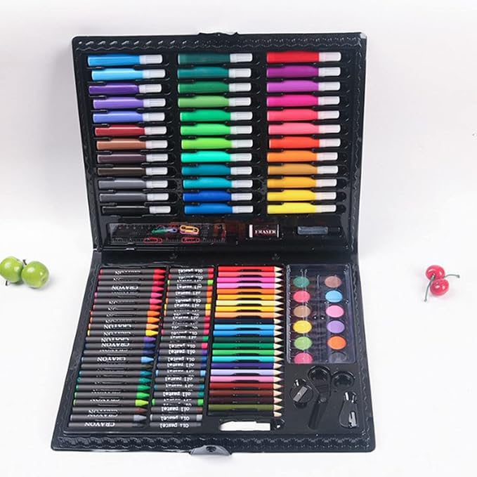 Srliya 150pcs Kids Art Kit, Bright Colorful Drawing Set, Quick Drying Washable Supplies for Calligraphy, Scrapbooking, ABS Material, Ideal Children, ABS, 30 x 25 x 6cm