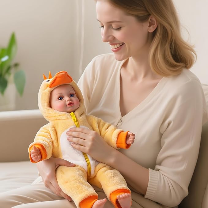 BABESIDE Value 5-Piece Realistic Baby Doll Set – Includes 15-Inch Soft Body Doll, Outfit, Bottle, Magnetic Pacifier & Birth Certificate – Ideal Gift for Kids 3+, Birthday, Pretend Play