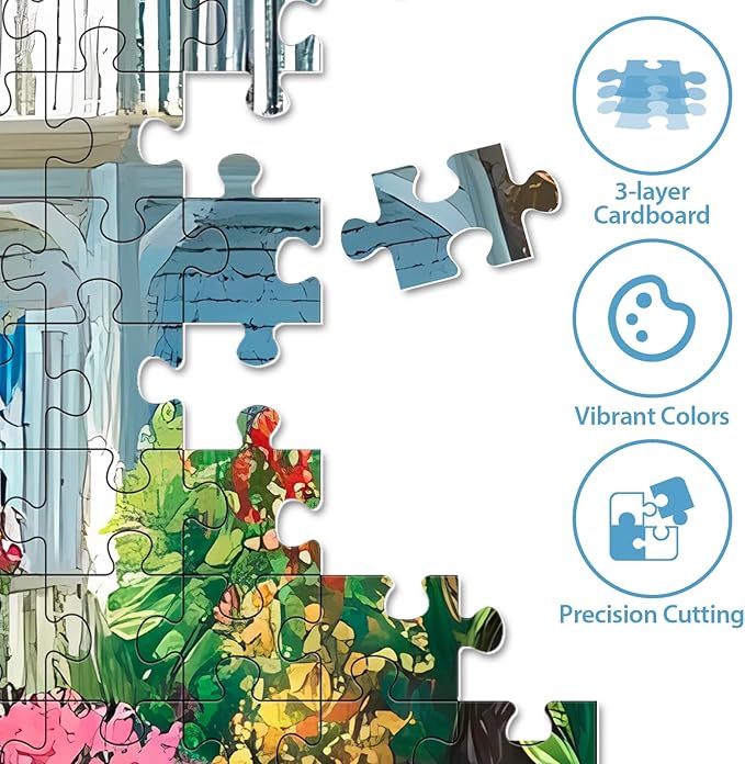 500 Pieces Puzzle for Adults, Beach Dog Flower Puzzle, Recycled Cardboard Jigsaw Puzzles 500 Pieces, Challenging Puzzles Game Home Art Decor Birthday Party Gift Toy for Friends Seniors 20.5 * 15 inch