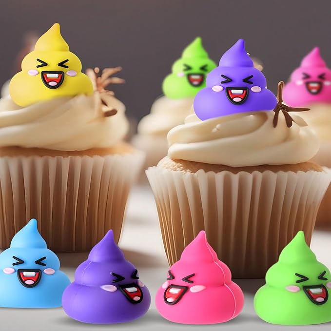 30 Pcs Tiny Poop Figurine Mini Expression Poo Statue Small Fake Poo Figures Poop for Gift Bag and Halloween Egg Fillers Hide and Seek Props Party Supplies Gifts (Multicolor)