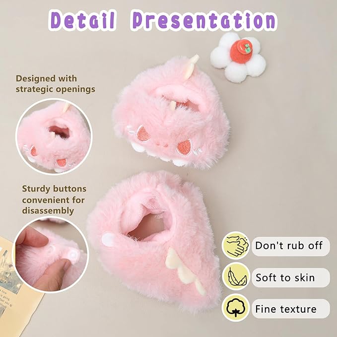 Clothes for labubu 17cm Accessories Suit Cute Clothes for Doll Dress up Animal Style Outfits (NO Doll)（Pink Dinosaur）