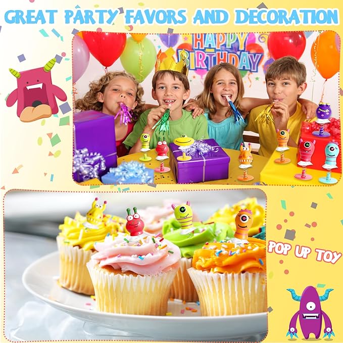 30 PCS Spring Launchers Toys,Big Eye Monster Jumping Popper Toy,Pop Up Bouncy Spring Toys for Kids,Pinata Toys,Goodie Bags,Classroom Prizes
