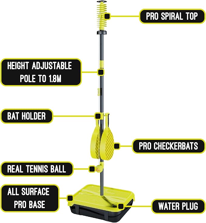 Swingball Pickleball Paddles Tether Tennis Game Set - Portable All-Surface Base, Durable, Easy Assembly, Indoor & Outdoor Games, Backyard Games for Kids, Active Play for Kids and Families, Ages 4+