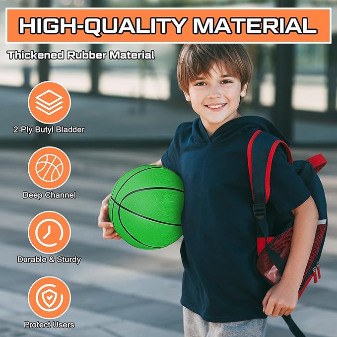 Wettarn 12 PCS Mini Basketball Size 3 Colorful 7 Inch Rubber Basketball Bulk with Pump for Mini Hoop Swimming Pool Indoor Outdoor Practice Game Holiday Party Kid Adult Back to School