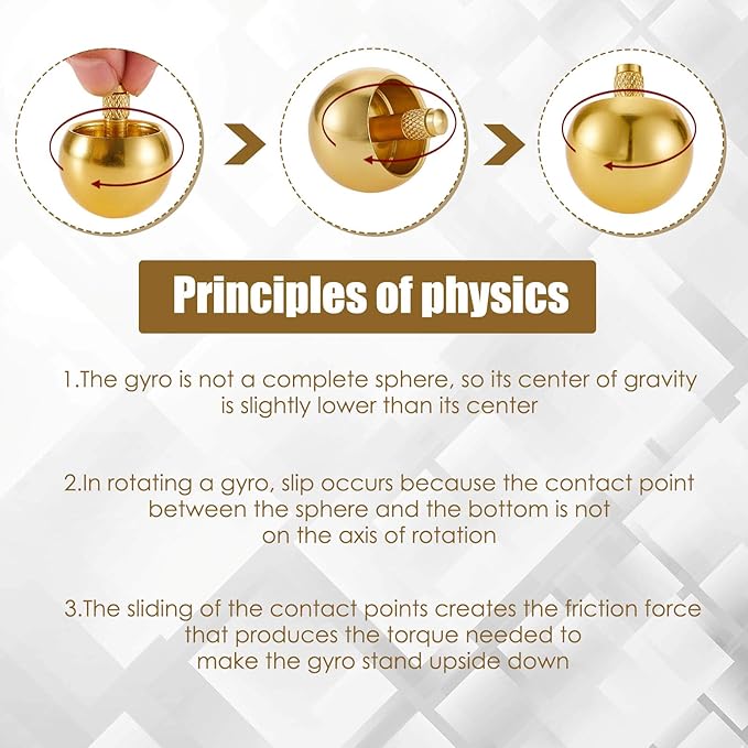 Skylety 2 Pieces Metal Spinning Top Aluminum Flip Over Top Spinner Gyroscope Stainless Steel Toy for Adults Kill Time Stress Anxiety Gift(Gold, Silver)
