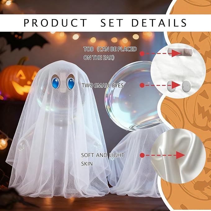 Halloween Clothes Set for 17cm Dolls,The Set Includes a Witch Hat, Pumpkin Overalls, a Ghost Costume,Luxury Chic Doll Clothing & Style Bundle-No Doll
