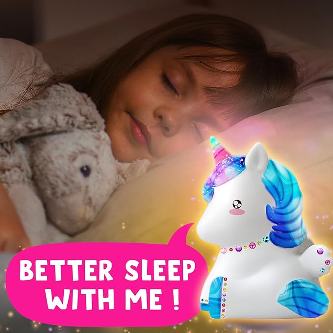 Goodyking Paint Your Own Unicorn Lamp Art Kit, Easter Basket Stuffers, DIY Night Light, Arts & Crafts, Painting Kit for Kids Ages 8-12, Easter Birthday Party Gift for Teens Girls Boys Age 3 4 5 6 7 8+