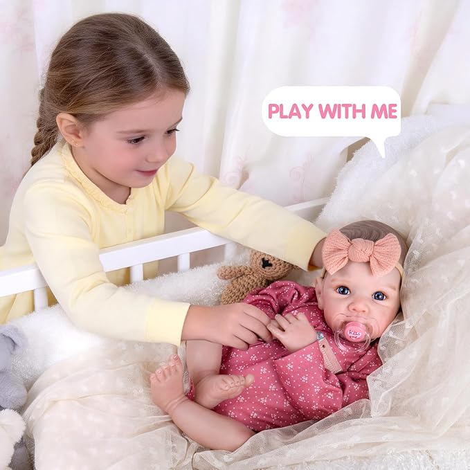 Aori Reborn Baby Dolls Girl - 20 Inch Realistic Newborn Lifelike Baby Doll with Hand-Painted Features & Weighted Cloth Body - Cuddle Companion Doll, Gift for Seniors, Collectors & Kids 3+
